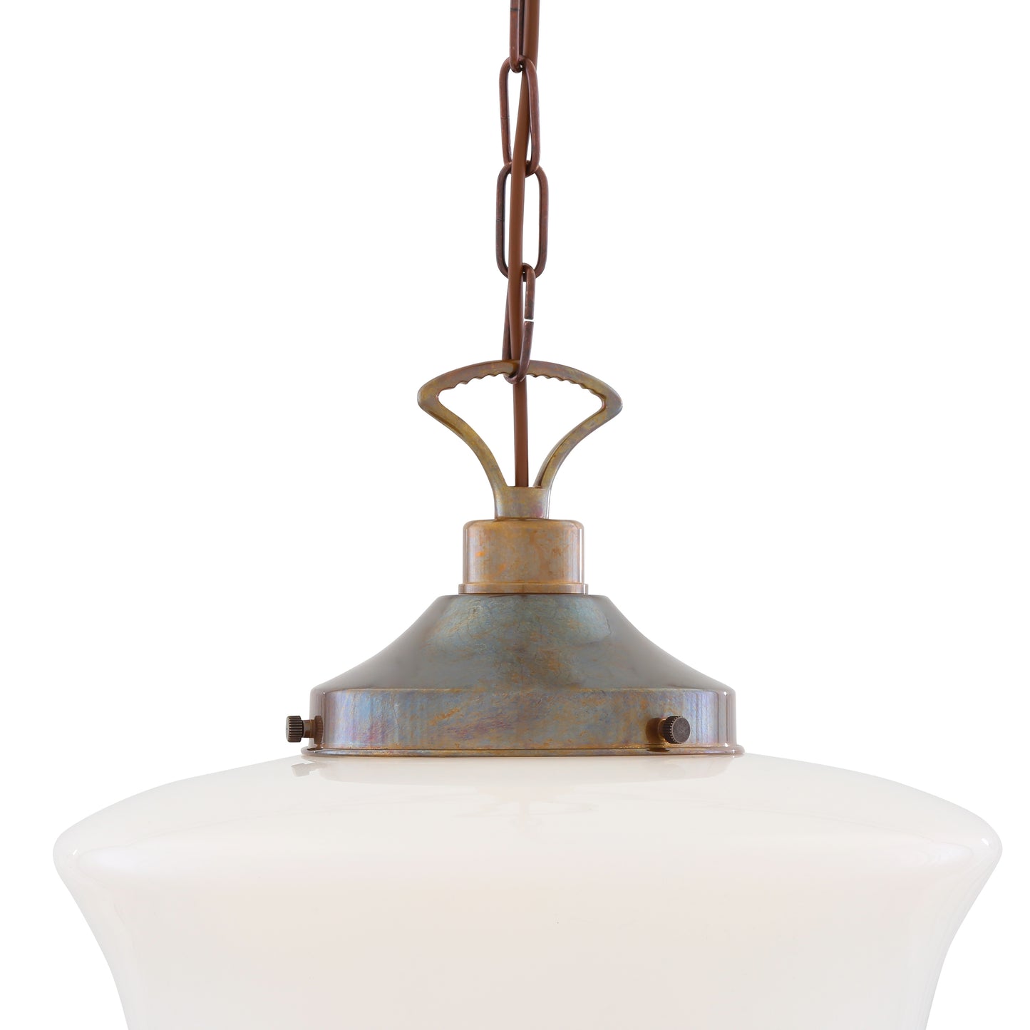 Suspension en verre style école classique des années 1920