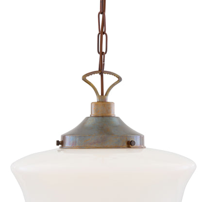 Suspension en verre style école classique des années 1920
