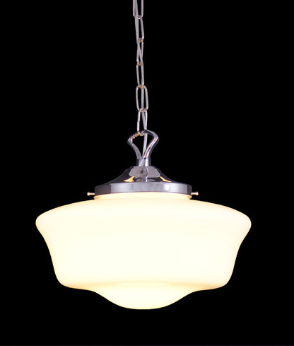 Suspension en verre style école classique des années 1920