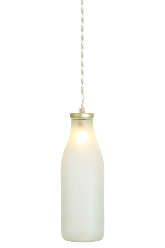 Suspension lumineuse en forme de bouteille de lait