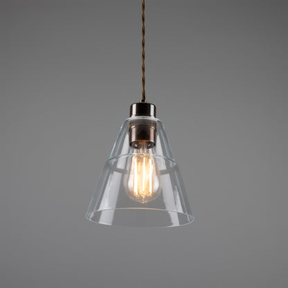 Suspension conique en verre transparent Lyx