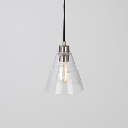 Suspension conique en verre transparent Lyx