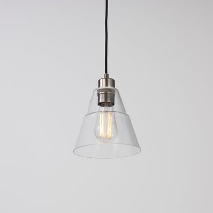 Suspension conique en verre transparent Lyx