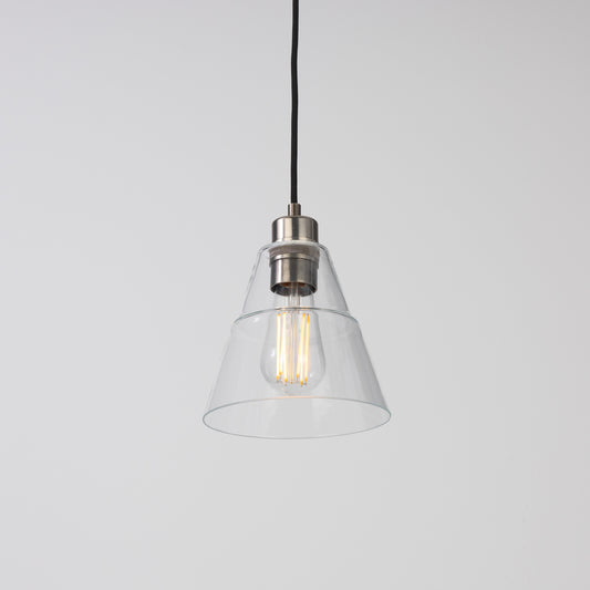 Suspension conique en verre transparent Lyx