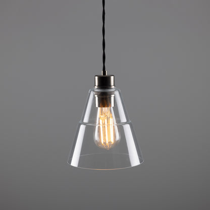 Suspension conique en verre transparent Lyx