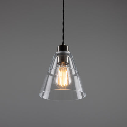 Suspension conique en verre transparent Lyx