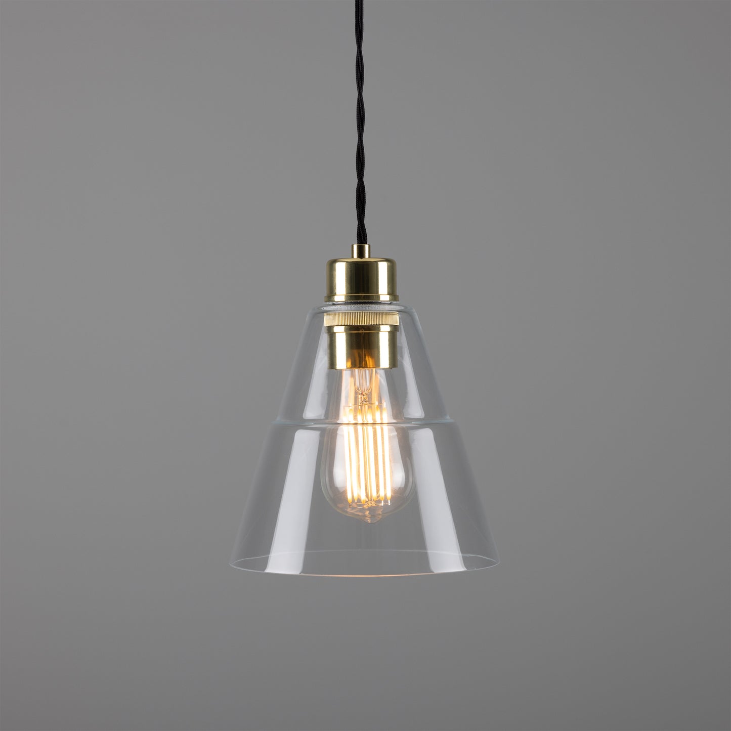 Suspension conique en verre transparent Lyx