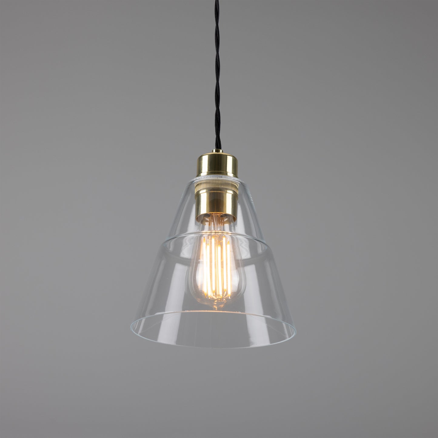 Suspension conique en verre transparent Lyx