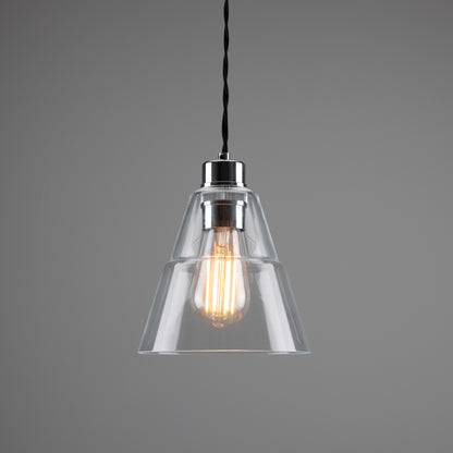 Suspension conique en verre transparent Lyx