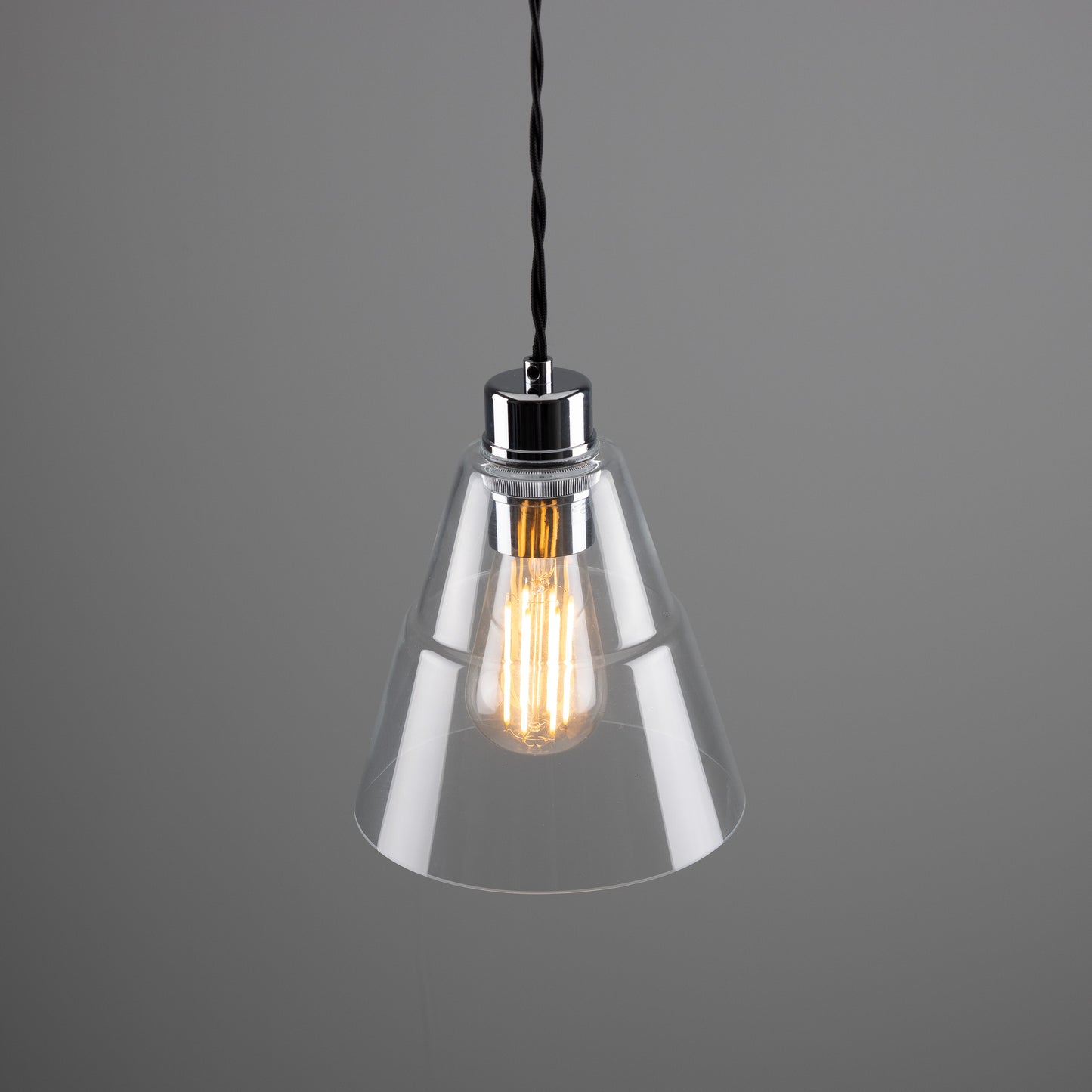 Suspension conique en verre transparent Lyx