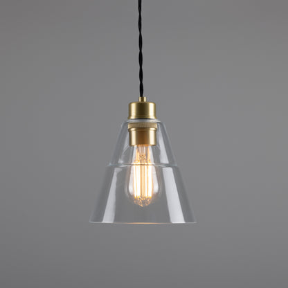 Suspension conique en verre transparent Lyx