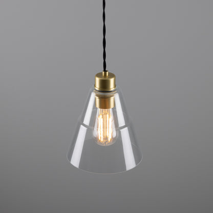 Suspension conique en verre transparent Lyx