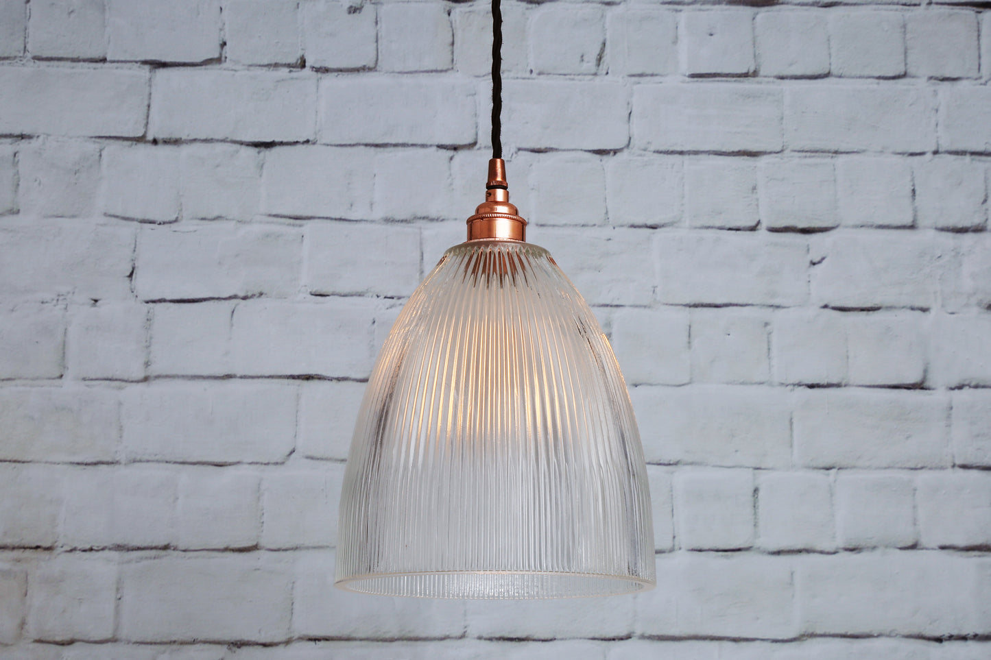 Corvera Holophane Glass Pendant Light