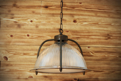 Lampe à suspension en verre Bousta Holophane