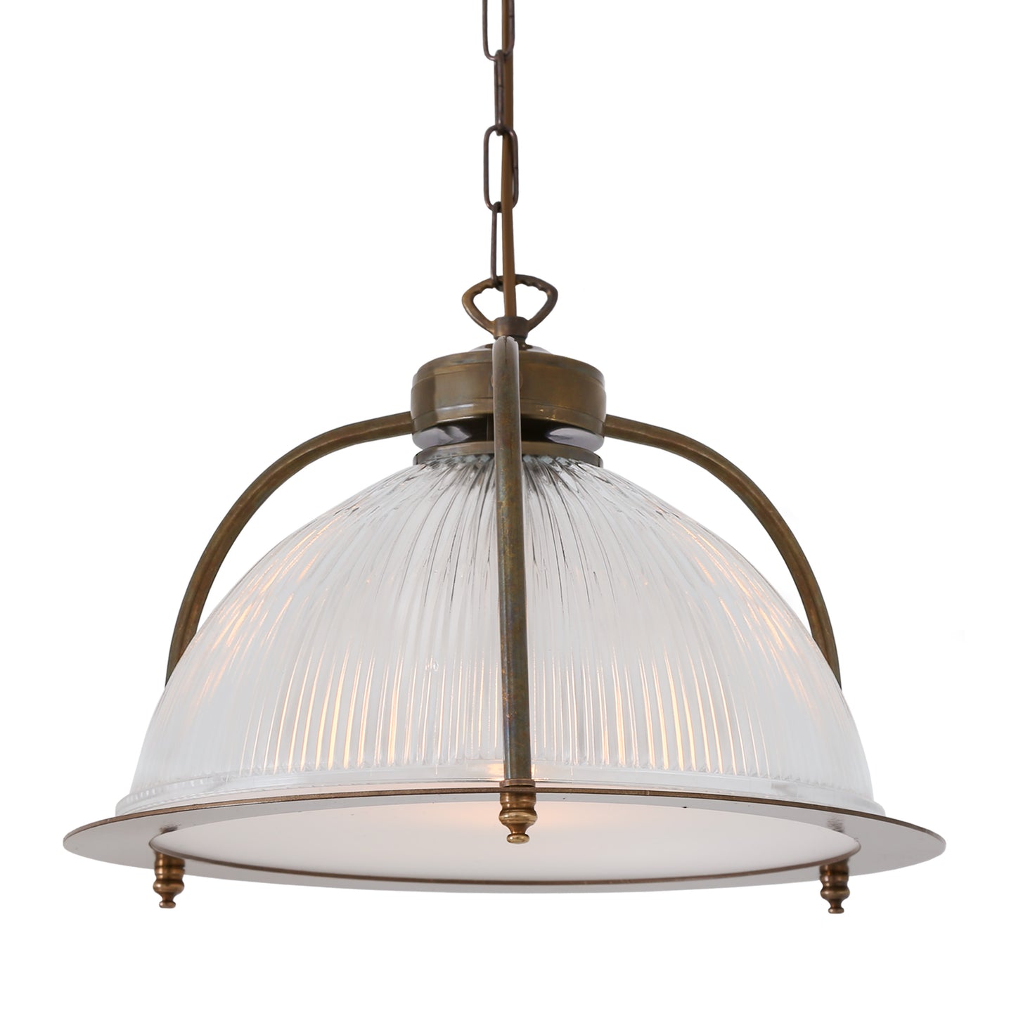 Lampe à suspension en verre Bousta Holophane