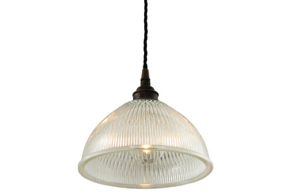 Suspension en verre holophane vintage Boston