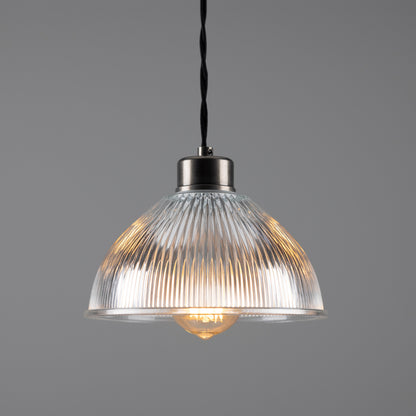 Suspension en verre holophane vintage Boston