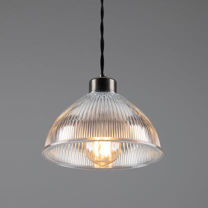 Suspension en verre holophane vintage Boston