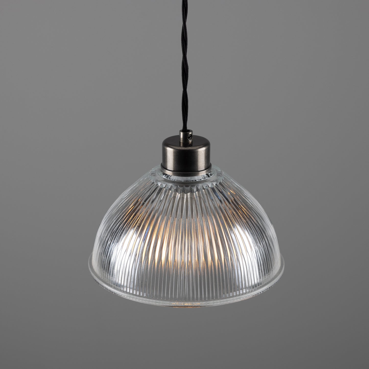 Suspension en verre holophane vintage Boston