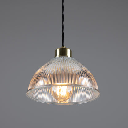 Suspension en verre holophane vintage Boston