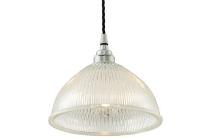 Suspension en verre holophane vintage Boston