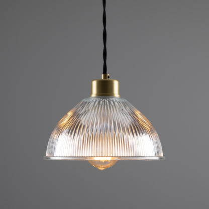 Suspension en verre holophane vintage Boston
