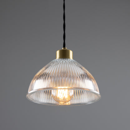 Suspension en verre holophane vintage Boston