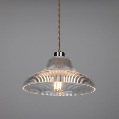 Mono Industrial Railway Glass Pendant Light