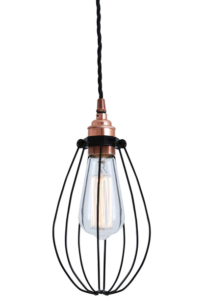 Abuja Industrial Cage Copper Pendant Light