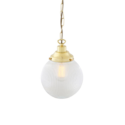 Fitzroy Small Holophane Glass Globe Pendant Light