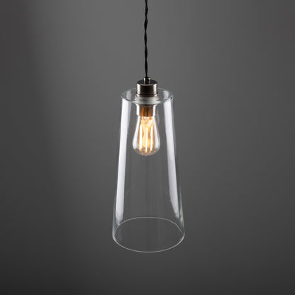 Malang Tall Slender Clear Glass Pendant Light