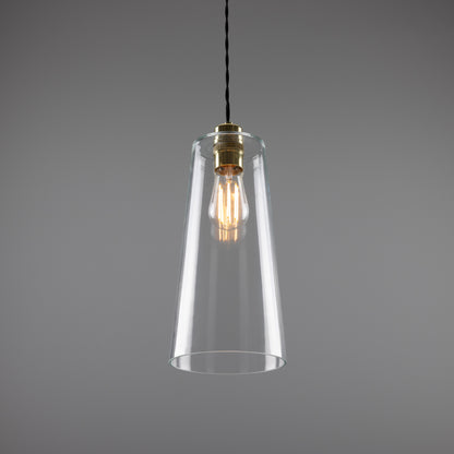 Malang Tall Slender Clear Glass Pendant Light