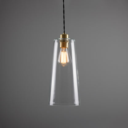 Malang Tall Slender Clear Glass Pendant Light