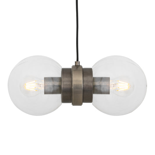 Suspension lumineuse Eske à double globe en verre