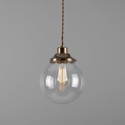 Virginia Clear Glass Globe Pendant Light