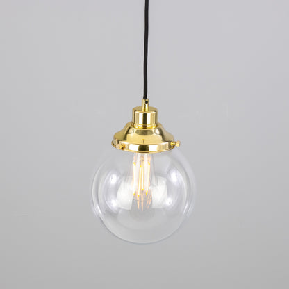 Virginia Clear Glass Globe Pendant Light
