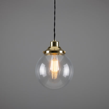 Virginia Clear Glass Globe Pendant Light