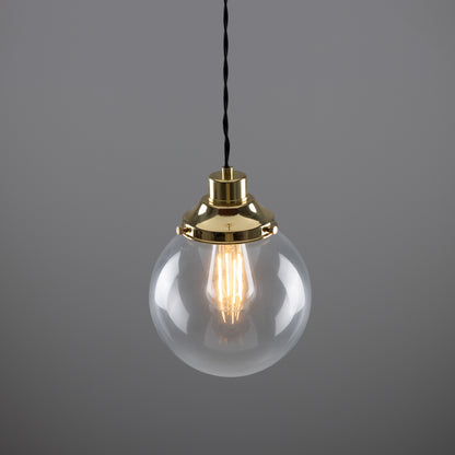 Virginia Clear Glass Globe Pendant Light