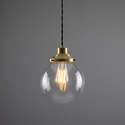 Virginia Clear Glass Globe Pendant Light
