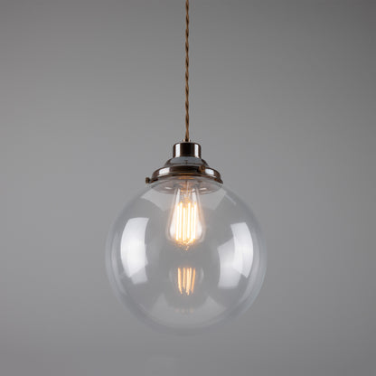 Virginia Clear Glass Globe Pendant Light
