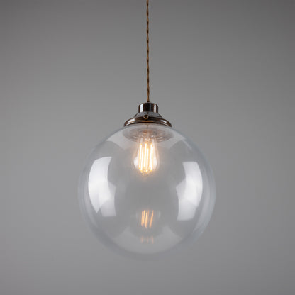 Virginia Clear Glass Globe Pendant Light