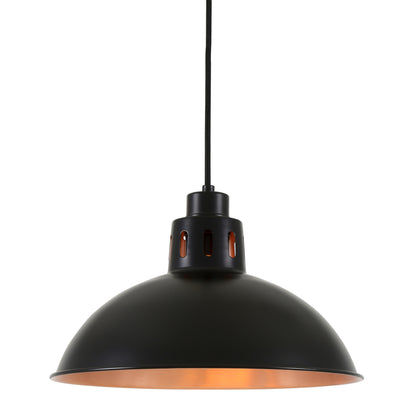 Suspension Bessemer Vintage noire et cuivre 30 cm