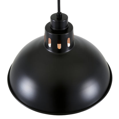 Suspension Bessemer Vintage noire et cuivre 30 cm