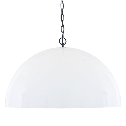 Goma Large White Dome and Gold Leaf Pendant Light