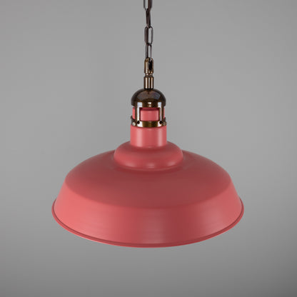 Matlock Large Vintage Factory Brass Pendant Light