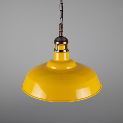 Matlock Large Vintage Factory Brass Pendant Light