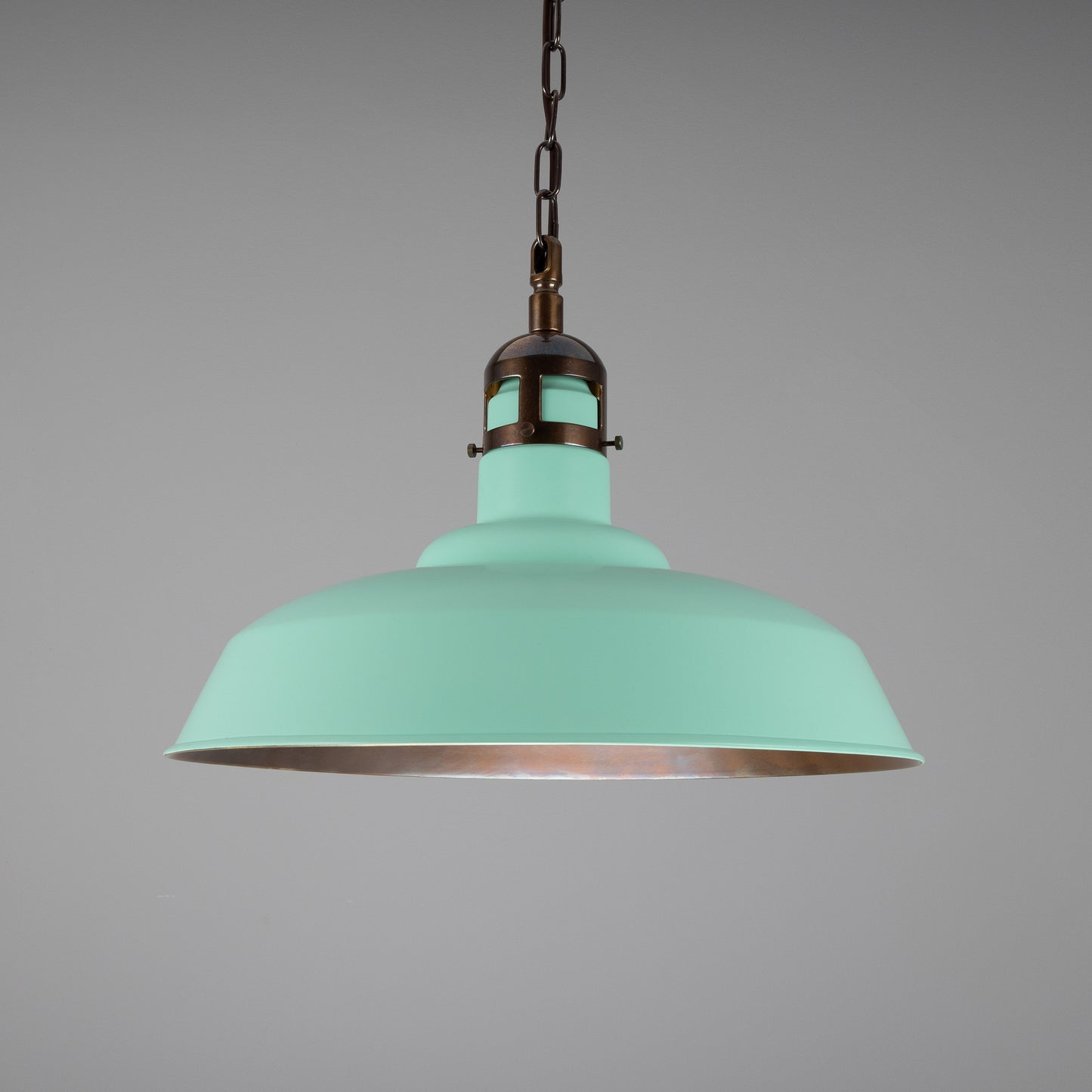 Matlock Large Vintage Factory Brass Pendant Light