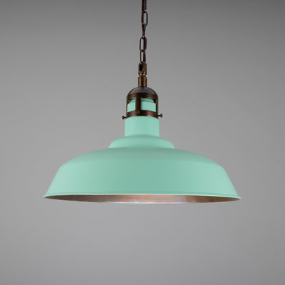 Matlock Large Vintage Factory Brass Pendant Light