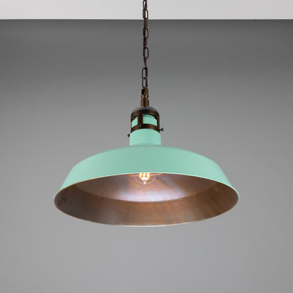 Matlock Large Vintage Factory Brass Pendant Light