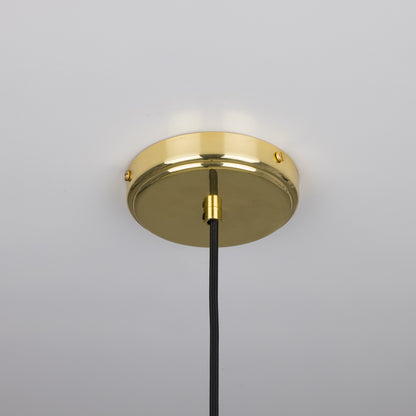 Pendentif Nahla en verre cannelé et laiton